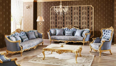 Blue color luxury sofa set