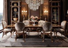 Opulent Royale Modern Touch Wooden Handcrafted Dining Table Set