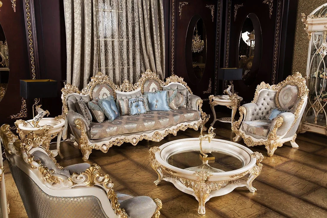 royal look wooden sofa set and table