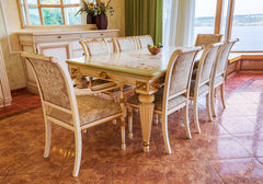 European Design Premium Solid Teak Wood Dining Table Set