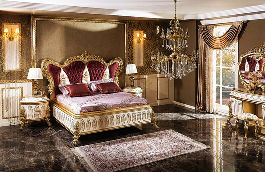 European Style Solid Teak Wood Carving Bed