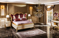 European Style Solid Teak Wood Carving Bed