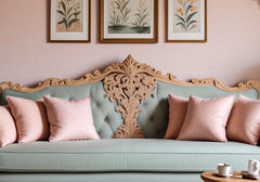 Aesthetic Design Solid Teak Wood Hand Crafted 3 Seater Single Sofa