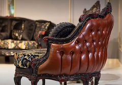 Imperial Grandeur Antique Carved Solid Teak Wood Sofa Set