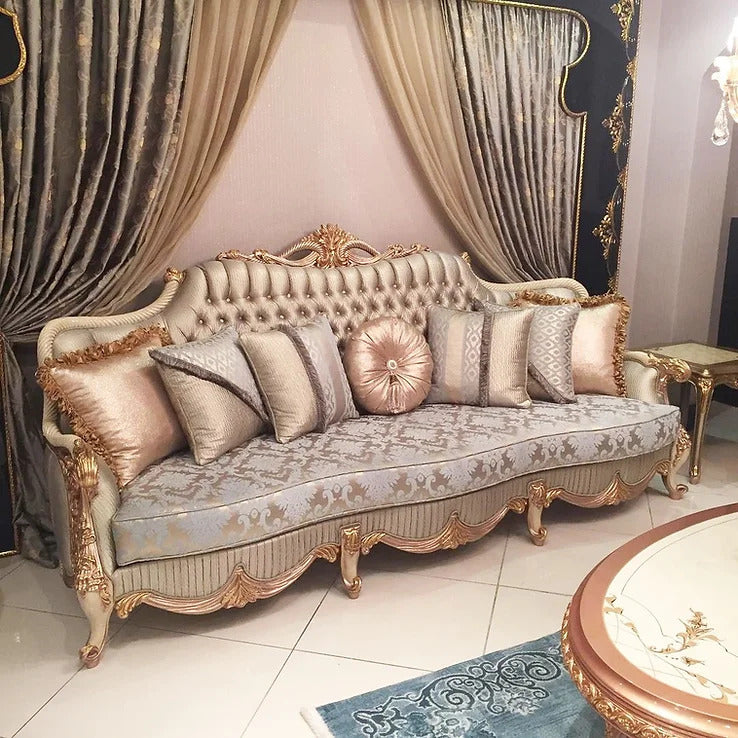 Premium design golden 3 seater sofa