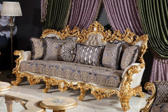 Golden color wooden carving sofa