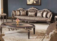 Royal black and silver color 3 seater sofa + with cneter table and corner table