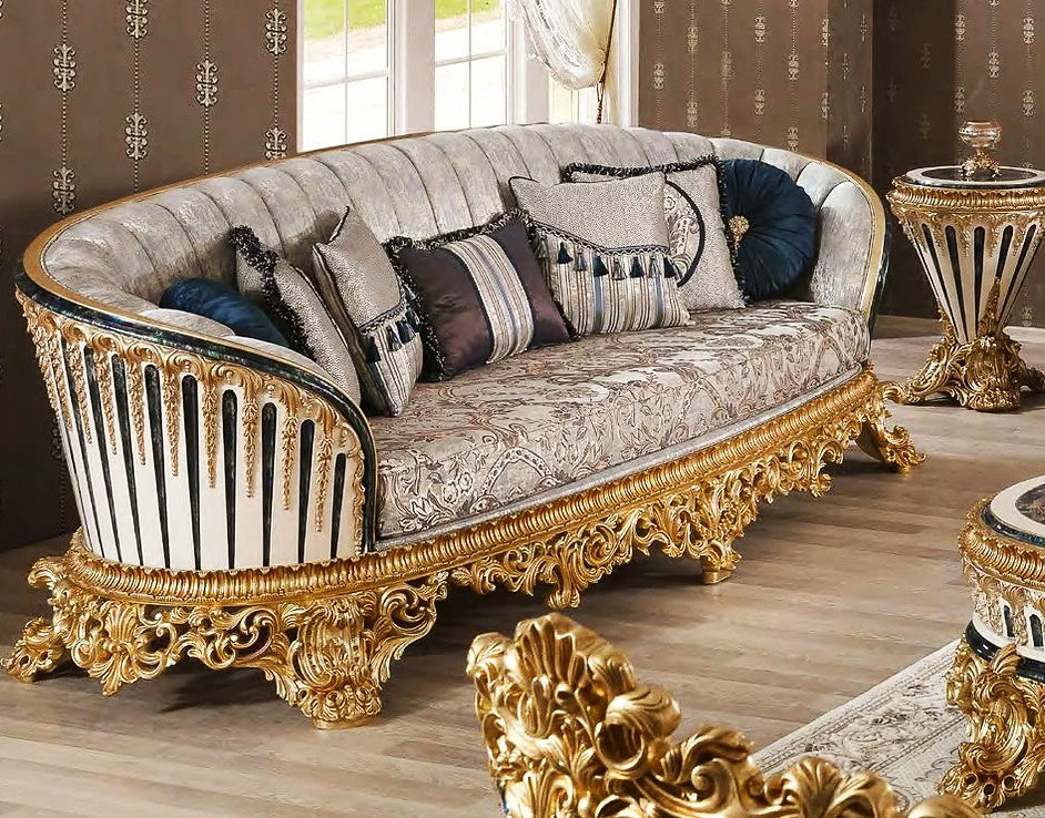 beautiful golden color 3 seater sofa