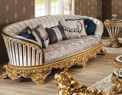 beautiful golden color 3 seater sofa