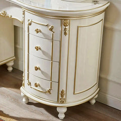 Luxury Modern European Style Teak Wood Carving Dressing Table