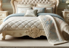 European Modern Design Wooden Hand Carved Luxury Bed