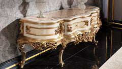 Classic European Style Glossy Carving TV Cabinet