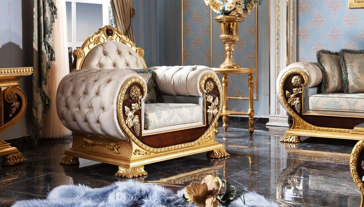 golden color royal arm chair
