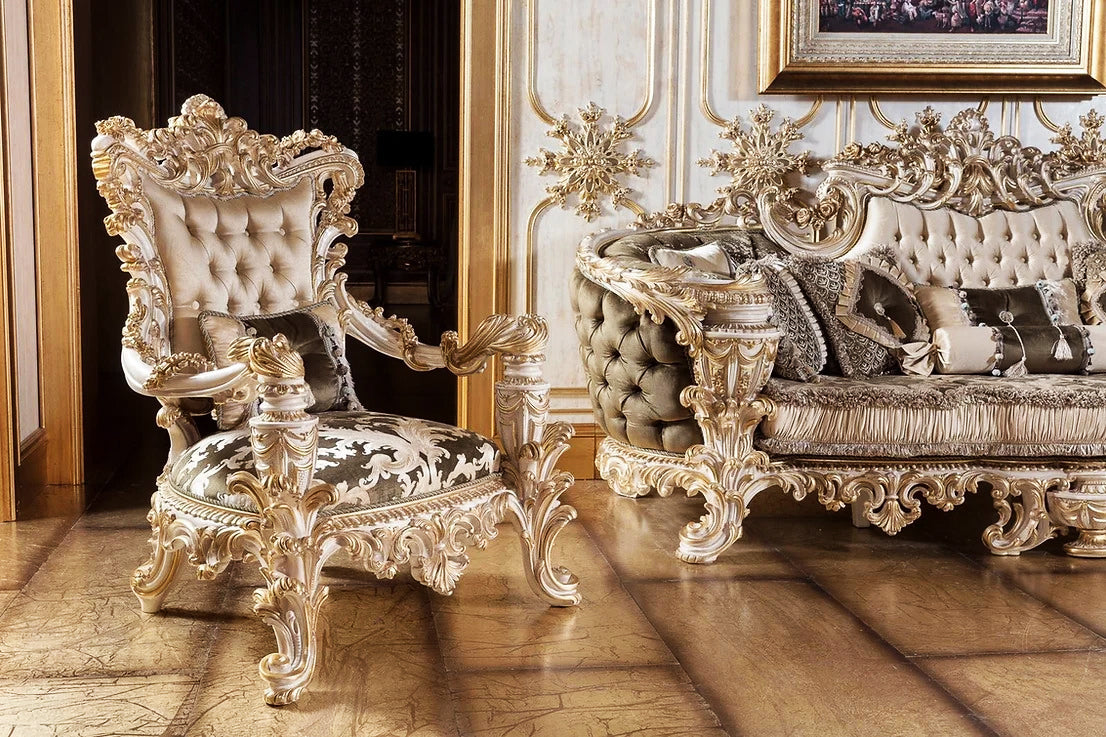 Unique style cream color arm chair