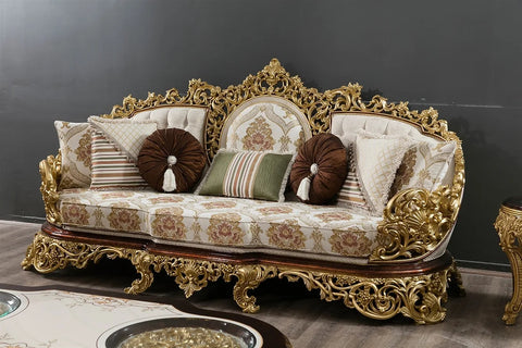 golden color royal 3 seater sofa