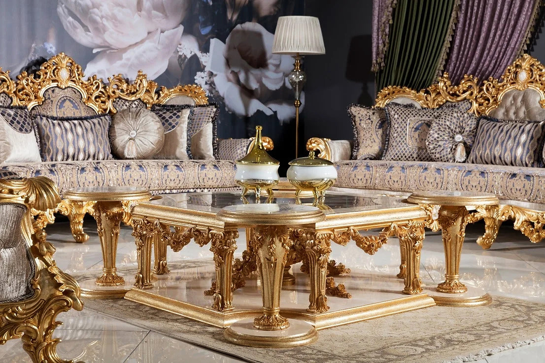 Royal carving square center table