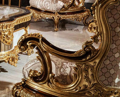 Deep wooden carving on chair