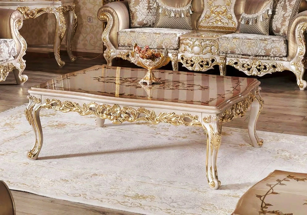 beautiful golden white color center table