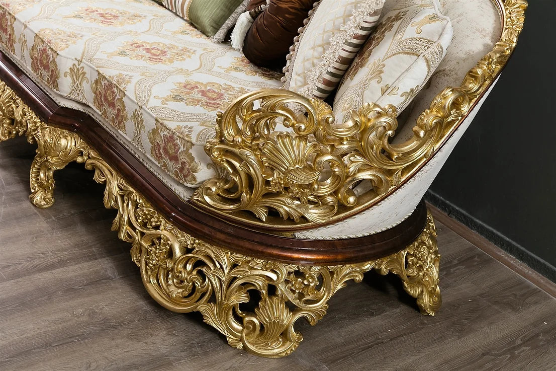 Deep handmade carving on sofas
