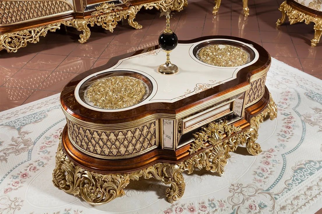 golden color royal style center table