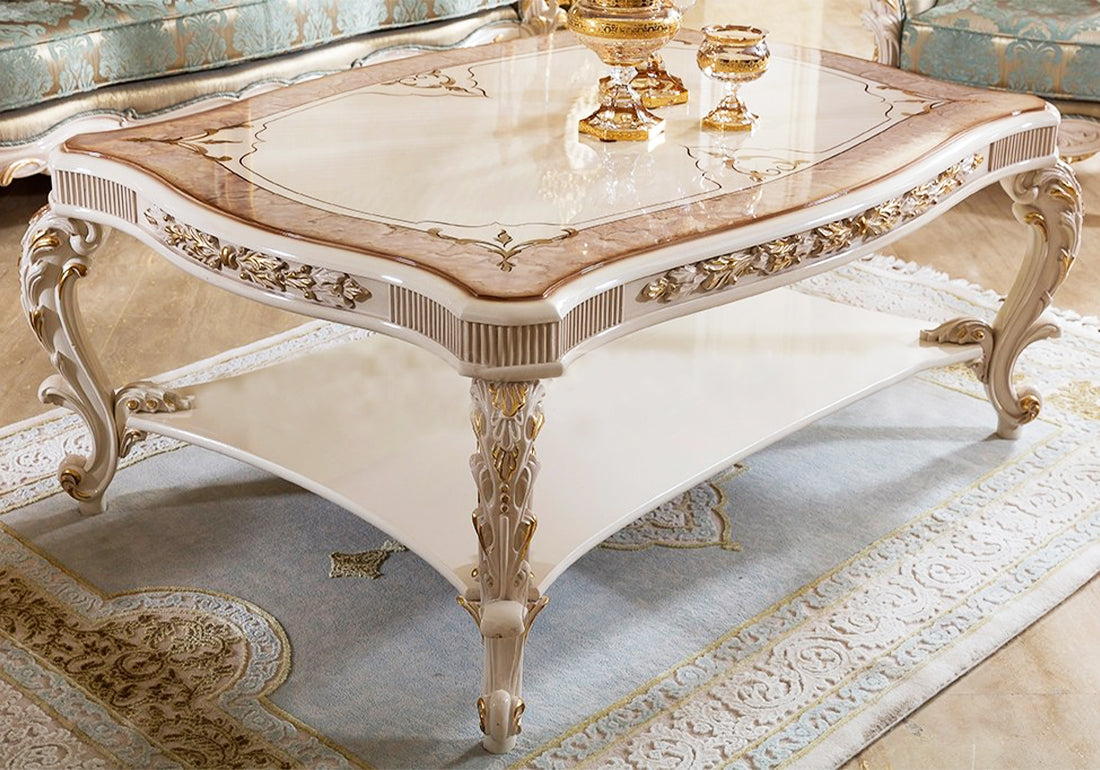 deep carving center table