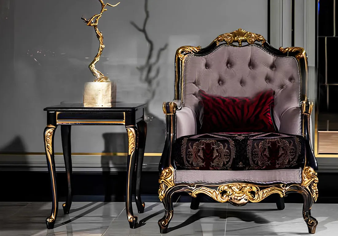 one seater chair and corner table