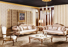 Bronze color sofa set with center table