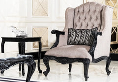 premium wooden arm chair and corner table