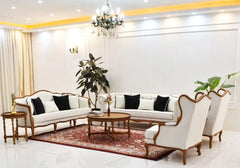 White color Sofa Set and table