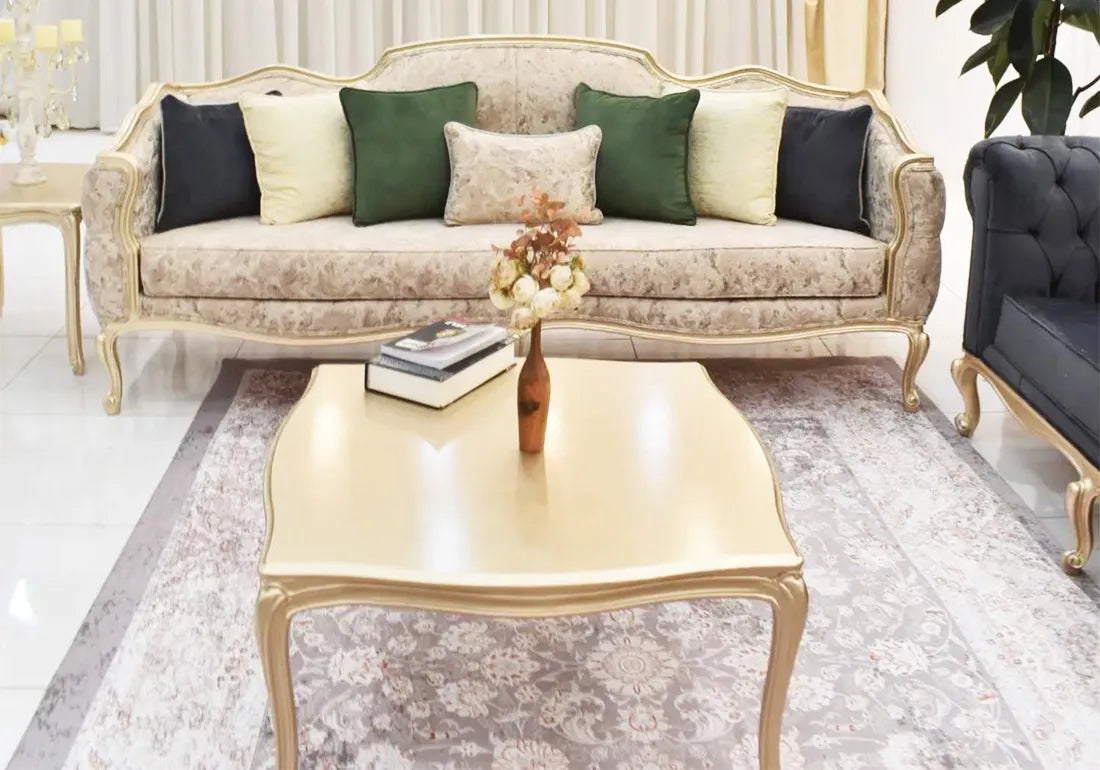 3 seater sofa and center table