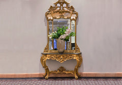 Royal Legacy Teak Wood Console With Mirror