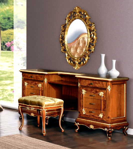 Classic European Style Glossy Carving Dressing Table