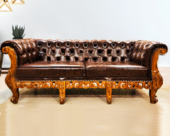 golden color wooden carving sofa