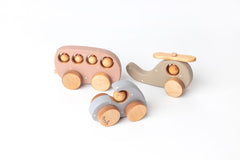 Cute Wooden Pink Beetle Car Toy