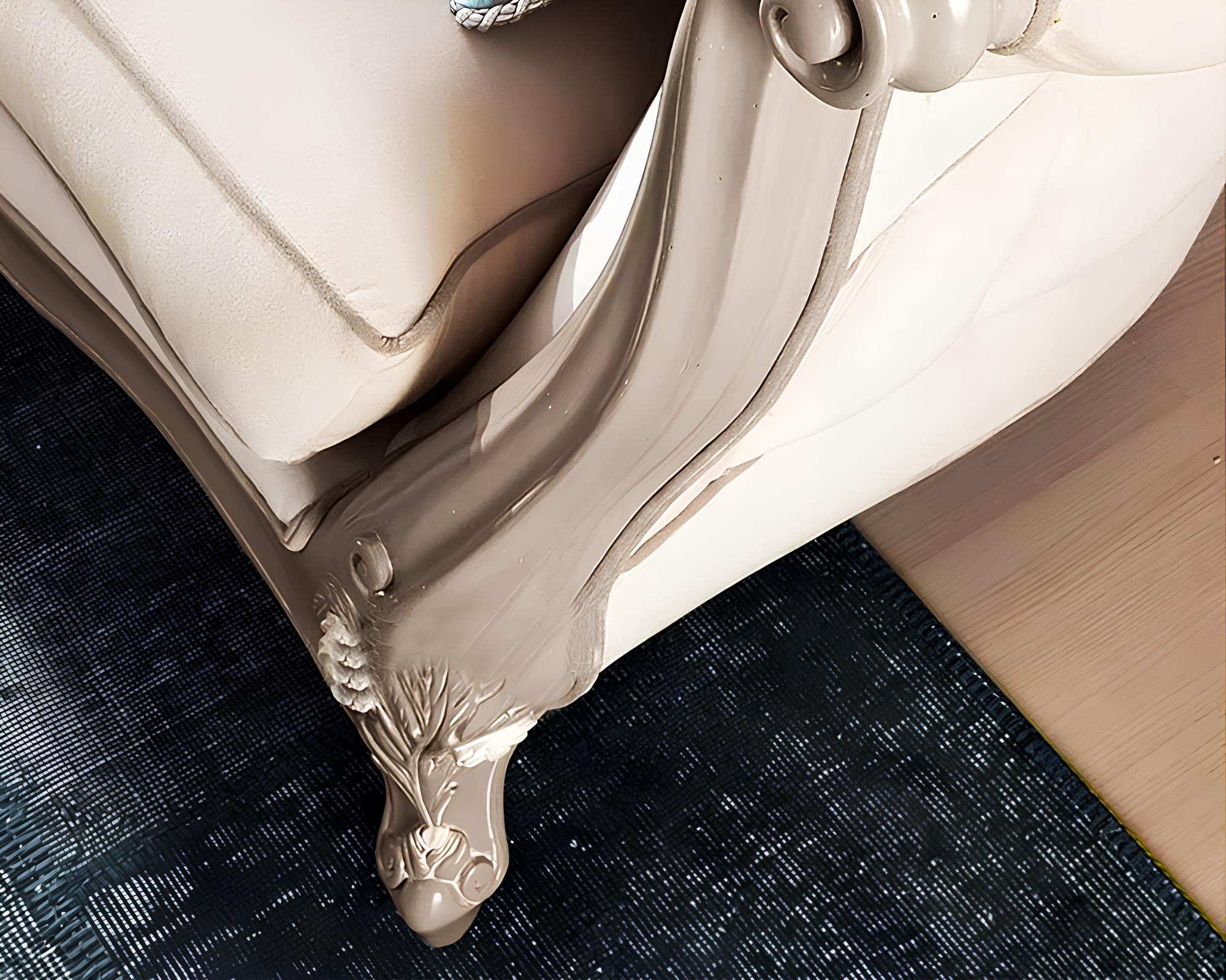 beautiful wooden carving on sofas