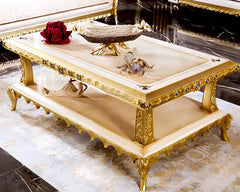 golden- white color center table