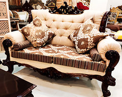 luxury wooden 3 seater sofa