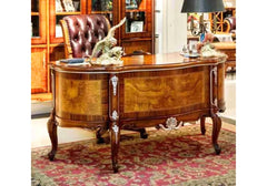 Beautiful Minimalist Hand Carved Teak Wood Office Desk