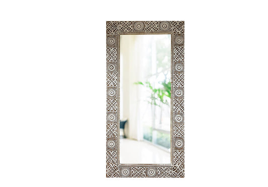Eternal Elegance Hand Carved Wooden Mirror Frame