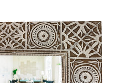 Eternal Elegance Hand Carved Wooden Mirror Frame