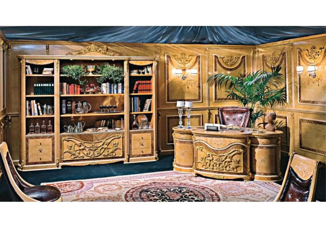 Textured Teak Wooden Office Desk