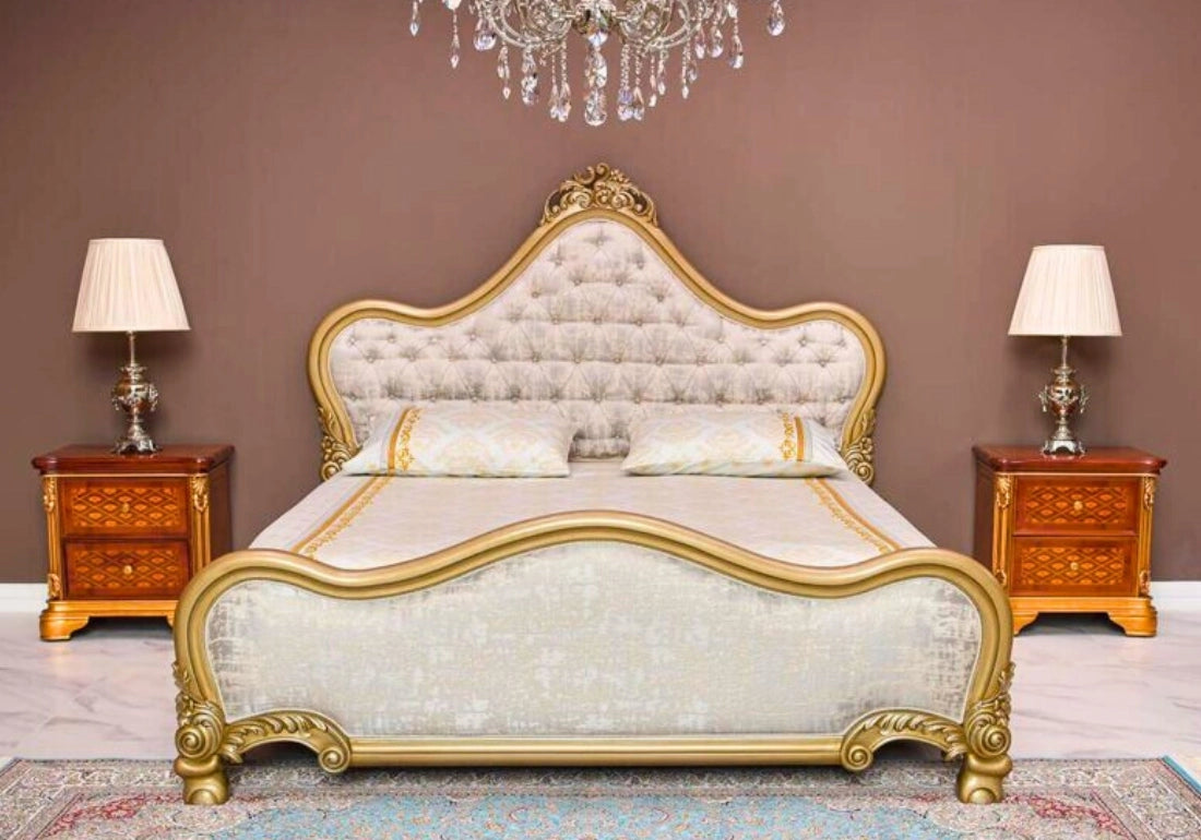 Style Hand Carved Solid Wood Bed Set