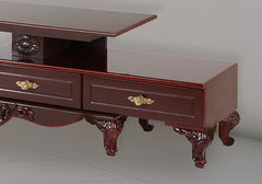 Regal Shine Hand-Carved Wooden TV Unit