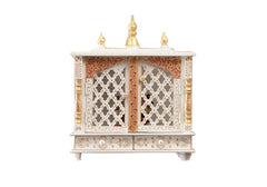 Crafted Wooden Gold and White Temple