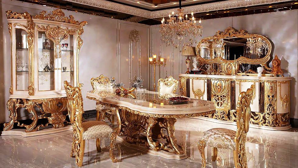 Royal Luxury European Style High-End Carving Dining Table