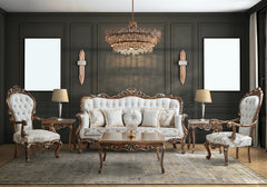 Luxury European Style Wooden Hand Carving Sofa Set