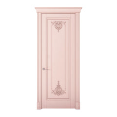 Pink color wooden door