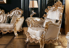 wooden golden carving sofa chair