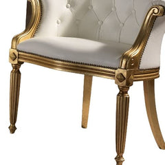 Luxury Design Traditional Golden Polished Carving Armchair