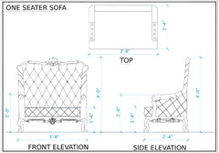 Classic Look Solid Wood Parga Sofa and Chair set